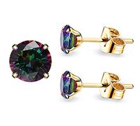 5A Stunning 18ct Gold Plt Surgical 316L Stainless Steel Gem for Women Men Girl Boy Wife Earrings Stud Hypoallergenic Tragus Cartilage Sleeper (Gold, 5,6,7,8,mm)