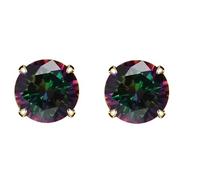 5A Stunning Rainbow Rose Gold Black Hypoallergenic Quartz Stone Surgical 316L Stainless Steel,Hypoallergenic Tragus Cartilage Sleeper Earrings,Earring Stud Gift Box,Men Women Womens Mens, 4 mm