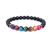 5a Tiger Eye Bracelets Men 7 Chakra Healing Balance Beads Bracelet For Women Reiki Prayer Tiger Eye Stone Yoga Bracelet Jewelry