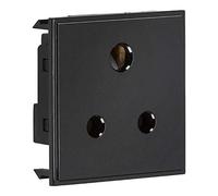 5A unswitched Round Socket Module 50 x 50mm - Black