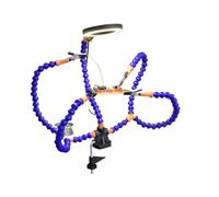 5Arm Welding Repair Tool Soldering Station with 3X Magnifier L/E/D Light Bench Vise Table Clamp Clip PCB Third Helping Hand(4 arms)