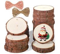 5ARTH Natural Wood Slices - 30 Pcs 6-7cm Craft Unfinished Wood kit Predrilled with Hole Wooden Circles for Arts Wood Slices Christmas Ornaments DIY Crafts