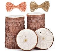 5ARTH Natural Wood Slices - 30 Pcs 7-8cm Craft Unfinished Wood kit Predrilled with Hole Wooden Circles for Arts Wood Slices Christmas Ornaments DIY Crafts