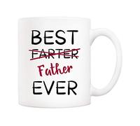 5Aup Fathers Day Christmas Gifts Funny Dad Coffee Mug from Daughter Son, Best Father Ever Cups 11 Oz, Unique Birthday and Holiday Gifts for Dad Father