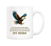 5Aup Forever My Hero Eagle Mug Gifts | 11oz Tribute to Adoptive Fathers, Stepdads - Honors Chosen Love & Strength | Gratitude for Unconditional Care