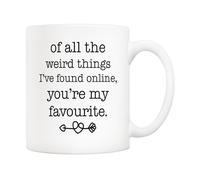 5Aup Funny Ceramic Coffee Mug for Boyfriend or Husband - of All The Weird Things I’ve Found Online, You’re My Favourite - Sarcastic Gag Gift Cup 11Oz - Perfect for Father’s Day, Valentine’s Day