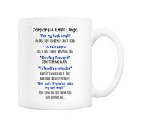 5Aup Funny Corporate Email Lingo Coffee Mug 11 Oz, Best Office Gag Gifts for Employee Colleague Coworker