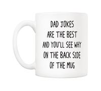 5Aup Funny Dad Jokes Coffee Mug Gifts 11 Oz- Funny ‘Best Dad Jokes’ Ceramic Cup, Interactive Ideal for Father & Joke Lovers