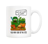 5Aup Funny Original Pickle Humor Coffee Mug Gifts - 11oz Vegetable Pun Cup for Kitchen Lovers, Gardening Memes Gift, Funny Foodie Mug