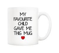 5Aup My Favourite Child Gave Me This Mug, Funny Father's Day and Mother's Day Dad Mum Cup from Daughter, Son, Kids - Novelty Birthday Gift for Parents, Men, Women 11 Oz