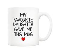 5Aup My Favourite Daughter Gave Me This Mug Christmas Gifts, Funny Father's Day and Mother's Day Cup from Daughter - Novelty Birthday Gift for Parents, Mum, Dad 11 Oz