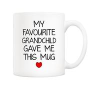 5Aup My Favourite Grandchild Gave Me This Mug Christmas Gifts, Funny Father's Day and Mother's Day Grandad Grandma Cup from Grandkids, Granddaughter, Grandson, Birthday Gift for Grandparents 11 Oz