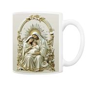 5Aup Nativity Scene Mary Joseph Jesus Coffee Mug, Christmas Nativity, Jesus, Scripture, Christian, Religious Mugs, White 11 Oz