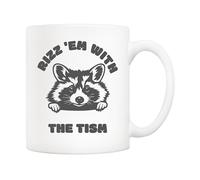 5Aup Rizz 'Em with The Tism Funny Raccoon Mug - Meme Gag Ideal for Men, Women, Boyfriend, Girlfriend, and Best Friends - Autism Awareness, Birthday Gifts - 11oz Ceramic Coffee Mug