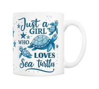 5Aup Sea Turtle Obsessed Coffee Mug Gifts 11 Oz - Vibrant Turtle & Star Design, Ideal for Ocean-Loving Girls & Marine Conservation Enthusiasts