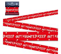 5Bundles Happy Halloween Fright Tape, Halloween Creepy Scary Warning Tape Caution Tape Banner Decoration Horror beware Keep Out Warning Barrier Tape Included Enter If You Dare, Haunted Keep Out 30ft