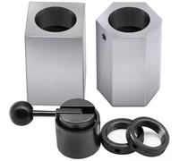5C-CB 5C Collet Block Set with Square and Hexagonal Clamps Quick Tightening Handle and Locking Rings Compatible Perfect for Secure and Efficient Clamping Needs