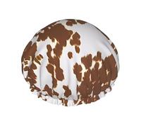 5c762f1816e2df05ad7ebf5f2c76df1 Print Shower Cap for Women & Men - Reusable Double-Layer Bath Hair Cap with Elastic Strap L