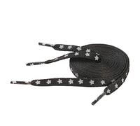 5Chaos Reflective Star Shoelaces, Jogging Running Night Club Party Dancing Shoe Laces for Women Kids Girls Men, Shoestring with Aglets 1 Pair (51 Inches (130 cm), Black)