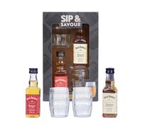 5cl Jack Daniel’s Tennessee Fire Whiskey (35% ABV) & 5cl Jack Daniel’s Tennessee Honey Whiskey (35% ABV) with 2 Mini Barrel Shot Glasses Gift Set