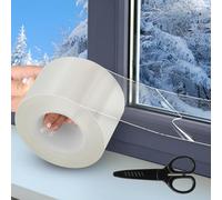 5cm × 10m Window Draft Seal, Clear Waterproof Tape Window Weather Sealing Tape, Transparent Adhesive Sealant Tapes No Residue for Winter Windows Doors Blocking Wind Cold Air Dust (with 1 Scissors)