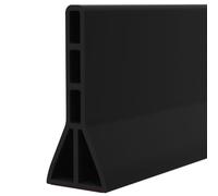 5CM/6.5CM/10CM High Shower Threshold Water Dam, 78.7 Inch Collapsible Self-Adhesive Shower Water Barrier, Water Stopper for Wet and Dry Separation Bathroom and Kitchen(Black,Height: 100mm)