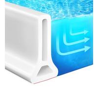 5CM/6.5CM/10CM High Shower Threshold Water Dam, 78.7 Inch Collapsible Self-Adhesive Shower Water Barrier, Water Stopper for Wet and Dry Separation Bathroom and Kitchen(White,Height: 65mm)