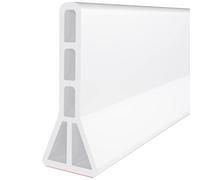 5CM/6.5CM/10CM High Shower Threshold Water Dam, 78.7 Inch Collapsible Self-Adhesive Shower Water Barrier, Water Stopper for Wet and Dry Separation Bathroom and Kitchen(White,Height: 100mm)