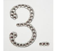 5cm Diamante Self Adhesive Glitter Number Sticker 3
