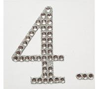 5cm Diamante Self Adhesive Glitter Number Sticker 4
