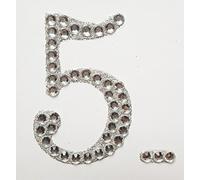 5cm Diamante Self Adhesive Glitter Number Sticker 5