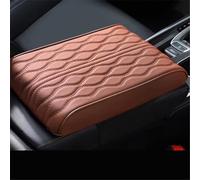 5CM Heighten Universal Car Armrest Booster Pad Wave Embroider Memory Cotton PU Cushion Auto Center Console Protect Cover(1Pcs Brown)
