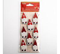 5cm Nordic Santa Christmas Craft Decorations - Self Adhesive (8 pcs)