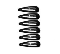 5cm Plain Black Bendies Sleepies Snap Clips Hair Clips Slides School Work for Women Girls by Glitz4Girlz
