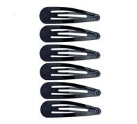 5cm Plain Black Painted Sleepies Snap Clips Hair Clips Slides School Work for Women Girls by Glitz4Girlz