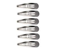 5cm Plain Silver Metal Sleepies Snap Clips Hair Clips Slides School Work for Women Girls by Glitz4Girlz (Silver, One Size)