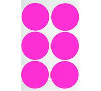 5cm Round Sticker Neon Pink 50mm Coloured Label Dots for Multi-Purpose Great for Jars, Storage and Identification - 180 Pack, Permanent Adhesive by Royal Green