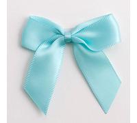 5cm Satin Bows (Self Adhesive) - 6 Pack - Duck Egg Blue