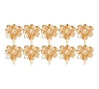 5cm Self Tie Pull Bow Ribbons Wrapping Bows - Festive Xmas Present Decorations - 10 Pack (Gold)