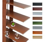 5cm Slats Indoor Window Wood Blinds, Cordless Privacy Wooden Blind, Horizontal Wooden Venetian Shades, Black out Window Blinds 75 80 90 105 145 180 85 90 cm, Mini Blind Waterproof(Walnut)
