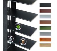 5cm Slats Indoor Window Wood Blinds, Cordless Privacy Wooden Blind, Horizontal Wooden Venetian Shades, Black out Window Blinds 75 80 90 105 145 180 85 90 cm, Mini Blind Waterproof(Black)