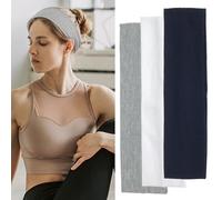 5cm Wide Headbands Wide Unisex Headbands Soft Stretchy Head Band Fashion Hair Bands for Women & Men Doing Workout Makeup Yoga Running (Black+White+Grey)
