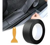 5cm x 10m Carbon Fiber Strips, Anti Scratch Carbon Fiber, Waterproof Self-Adhesive Car Wrap Roll, Fiber Vinyl Wrap Roll with Scraper, Black Vinyl Wrap Film Tape for Vehicle Auto Motorcycles