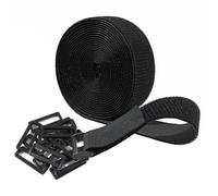 5cm x 5m Hook and Loop Securing Straps with 15 Buckles, Free Cut Length | Easy to use | Adjustable | Reusable Fastening Cable Ties, 5cm Wide Cinch Strap for Wire, Cord Wraps, Cable Management- Black