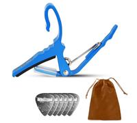 5Core Capo Acoustic Electric Guitar String Clip Banjo Mandolin Or Ukulele + 6Pcs Guitar Picks Celluloid Puas Para Guitarra + Carry Bag - CAPO AL BLU