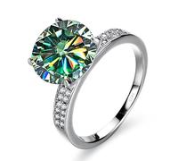 5ct Moissanite Engagement for Women D Color VVS1 Wedding 925 Sterling Silver Yellow/Blue/Pink Diamond(Blue Green,6)