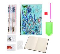 5D 50 Pages Diamond Painting Sketchbook DIY Notebook Embroidery Diary Book Butterfly & Flower Pattern DIY Diamond Art Gifts