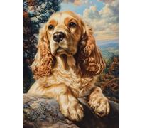 5D American Cocker Spaniel Diamond Art 12x16 Inch Full Drill Diamond Painting Kits for Adults & Beginners - DIY Art Crafts for Relaxation and Home Wall Decor 4