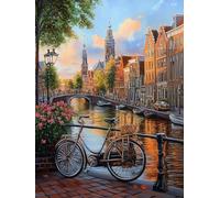 5D Amsterdam Netherlands Diamond Art 12x16 Inch Full Drill Diamond Painting Kits for Adults & Beginners - DIY Art Crafts for Relaxation and Home Wall Decor 312