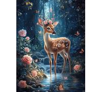 5D Animal Diamond Art Painting Kits for Adults, Flower Square Diamond Painting Art Kits for Adults Beginner, DIY Full Square Drill Gem Crystal Art Craft, for Home Wall Decor Gifts 32x40inch -2817